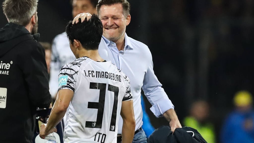 Christian Titz und Tatsuya Ito haben ein besonderes Trainer-Spieler-Verhältnis – nicht erst beim 1. FC Magdeburg.
