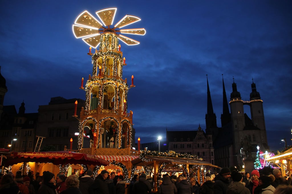 Der Wintermarkt in Halle, hier am späten Samstagnachmittag, ist zu Ende.