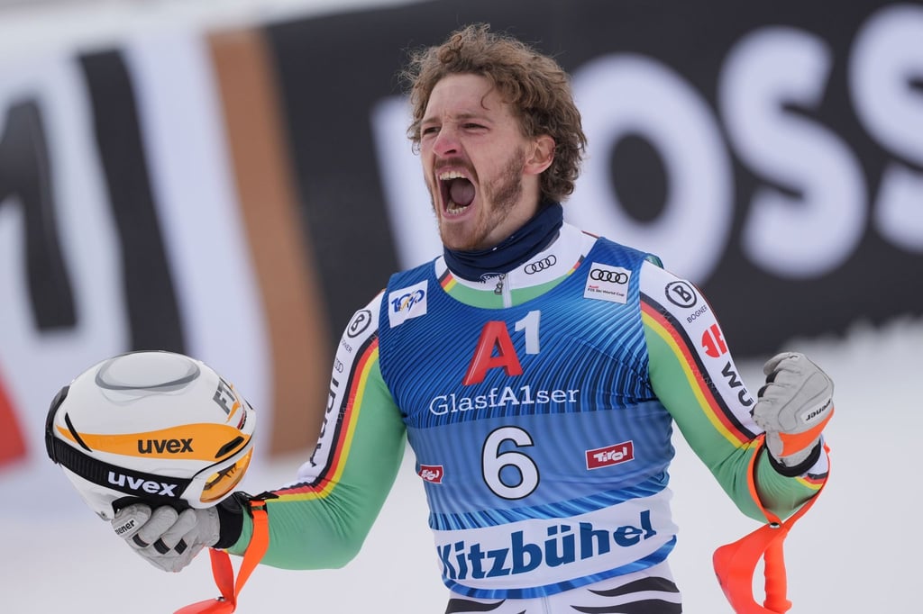 Großer Moment: Vorigen Winter gewann Linus Straßer den Slalom in Kitzbühel.