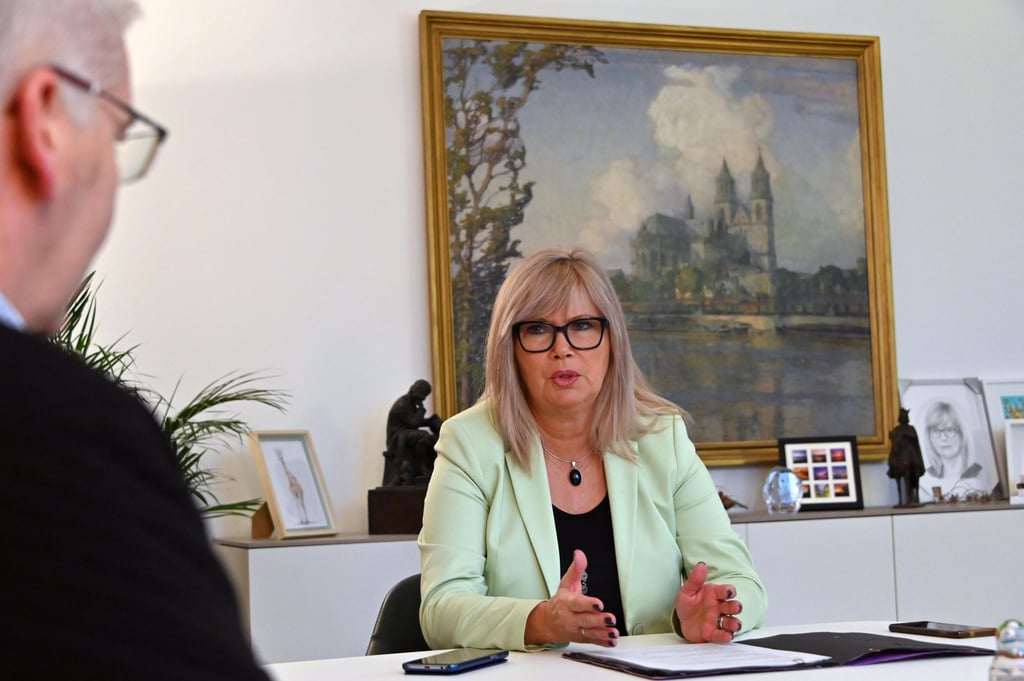 Magdeburgs Oberbürgermeisterin Simone Borris im Interview zum Jahreswechsel mit Volksstimme-Redakteur Rainer Schweingel.