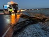 Blick auf den Unfall eines Sattelzuges, zu dem es auf der B 184 bei Leitzkau gekomen ist.