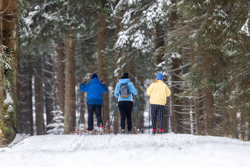 Das Winterwetter lockte über die Weihnachtsfeiertage viele Skifans auf die Pisten im Thüringer Wald.