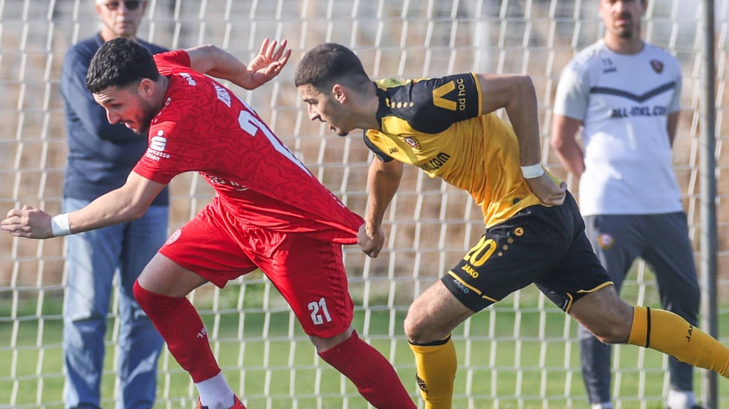 Andi Hoti traf beim Testspiel gegen Rot-Weiss Essen für seinen neuen Verein Dynamo Dresden.