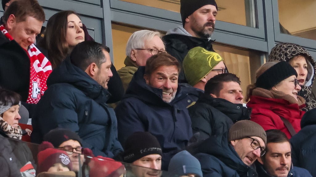 Hatte Spaß beim Spiel: Jürgen Klopp auf der RB-Tribüne.