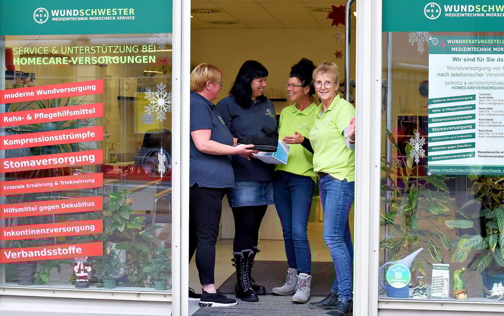 Ihr Büro haben Nadine Stiftel, Katrin Sibilski, Nancy Dorias und Kerstin Röder (von links) in der Halleschen Straße in Köthen.