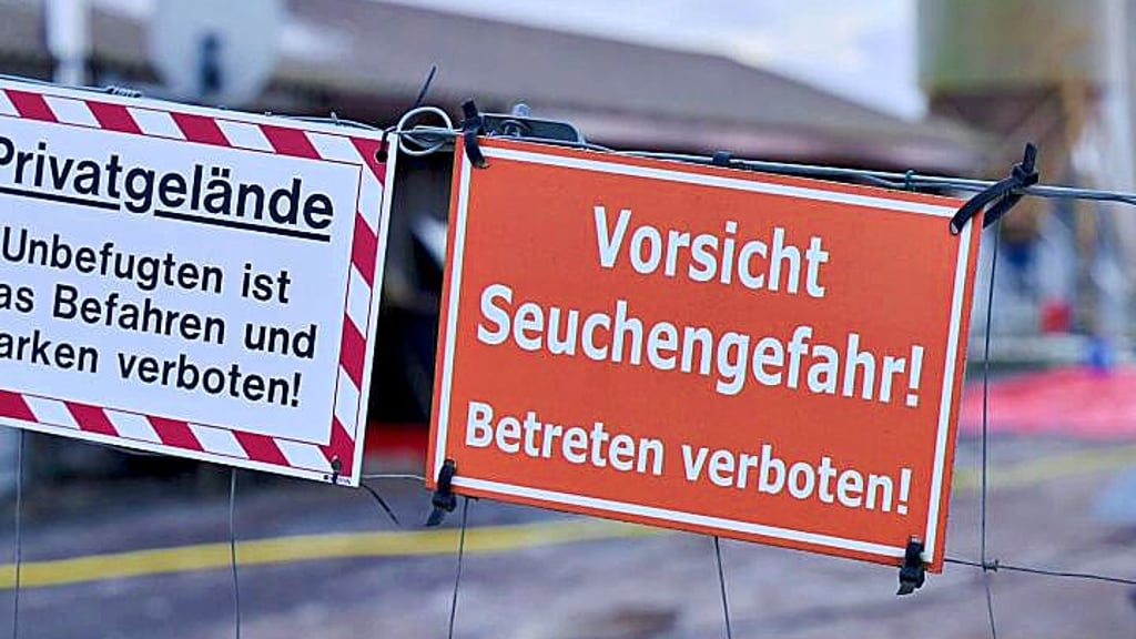 Eine Absperrung in Brandenburg wegen der Seuche