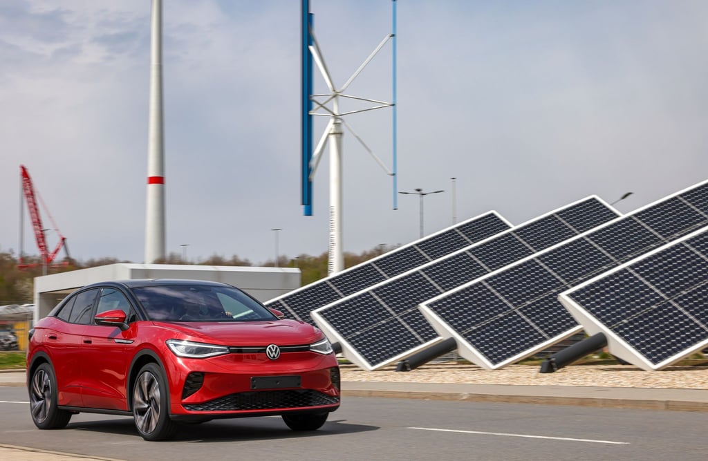Mit den neuen Wind- und Solarparks will VW den Energieverbrauch der E-Autos der Marke ausgleichen, die noch mit konventionellem Strom geladen werden.