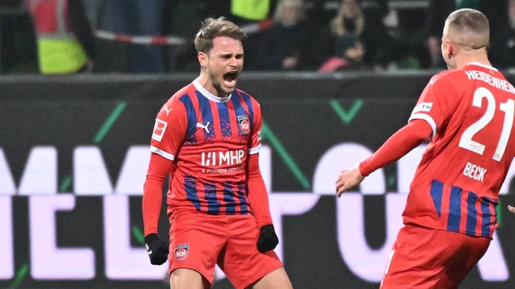 Rettete in letzter Sekunde einen Punkt für den 1. FC Heidenheim beim Spiel gegen Werder Bremen: Ex-Magdeburger Leo Scienza.