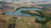 Der Hufeisensee in Halle aus der Vogelperspektive