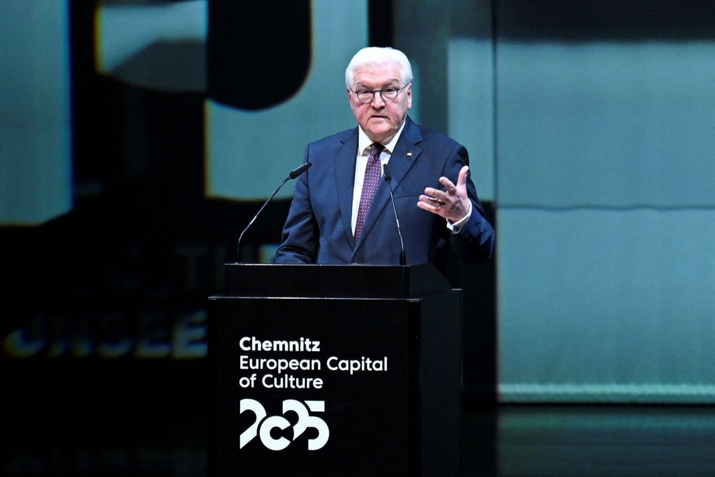 Bundespräsident Frank-Walter Steinmeier sprach auf der offiziellen Zeremonie.