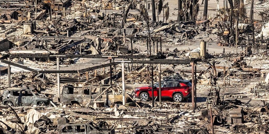 Zerstörung wie im Krieg: Eine ehemalige Wohnsiedlung in Los Angeles
