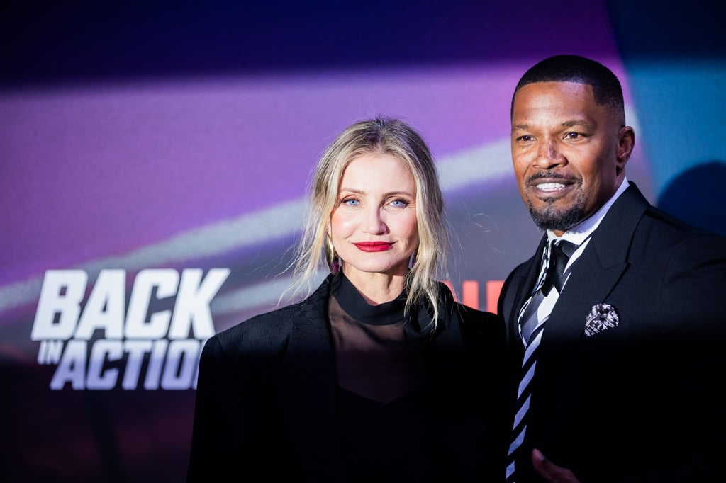 Cameron Diaz (l) und Jamie Foxx zeigten sich in Berlin bei der Vorstellung ihres Netflix-Films „Back in Action“ im Zoo-Palast.