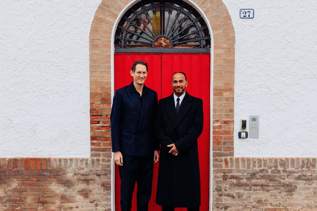 Lewis Hamilton mit Ferrari-Boss John Elkann.