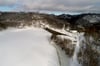 Im Winterkleid: Blick auf die Staumauer der Talsperre Wendefurth.