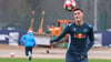 Benjamin Sesko beim Abschlusstraining von RB Leipzig.