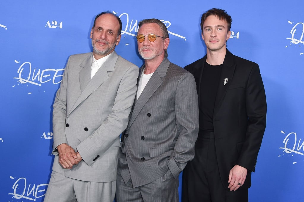 Regisseur Luca Guadagnino und seine Stars Daniel Craig (Mitte) und Drew Starkey bei einer Vorführung von „Queer“ im November in Los Angeles.