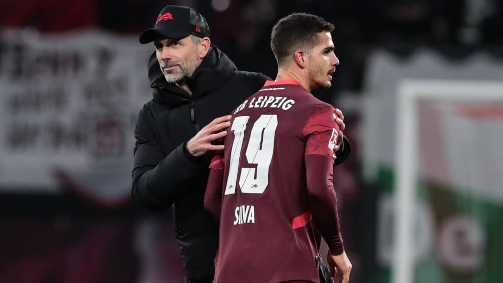 RB-Trainer Marco Rose und RB-Transferkandidat André Silva.
