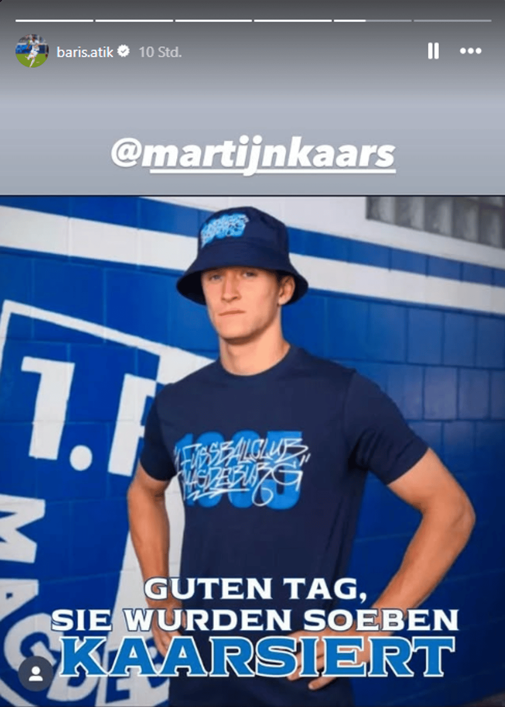 Baris Atik teilt Meme von Martijn Kaars bei Instagram.