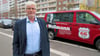 Mit dem Wahlkampfmobil tourt der Kandidat Herbert Wollmann (SPD) durch die Region.