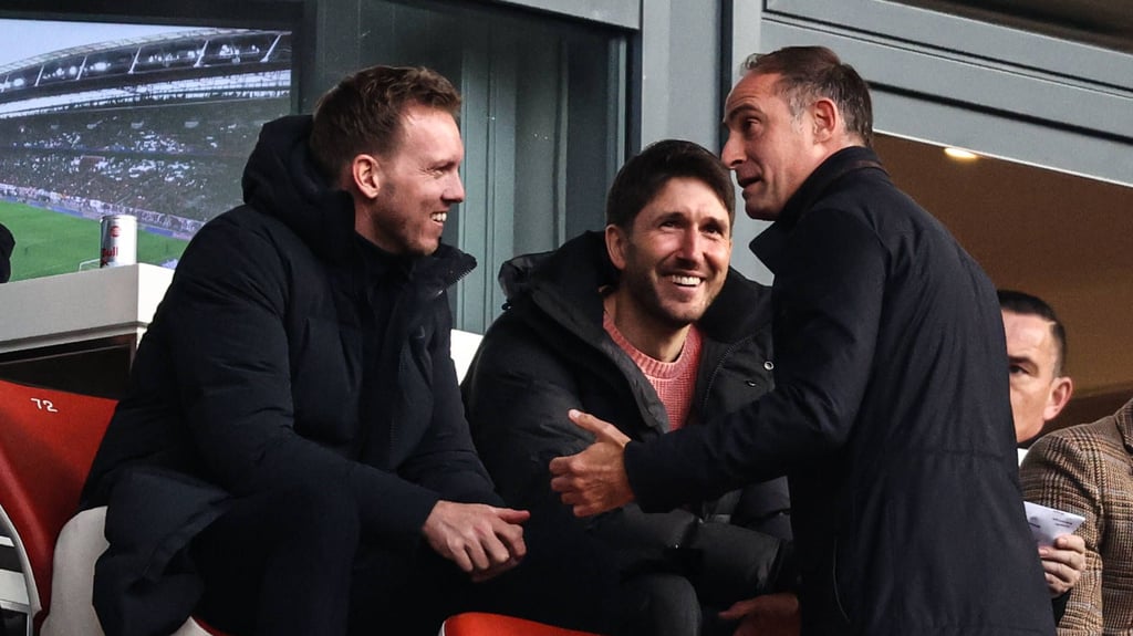 „Der beste Trainer, den ich erlebt habe”: Oliver Mintzlaff und Julian Nagelsmann beim Wiedersehen in Leipzig im Januar.