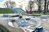 Der Wasserspielplatz im Burger Flickschupark. Dort stand auch der Akkordeonspieler.