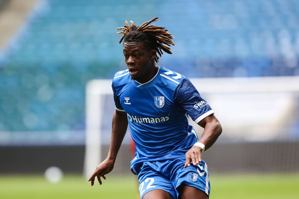 Auch Pierre Nadjombe traf für den 1. FC Magdeburg II beim Testspielsieg gegen den Berliner AK.