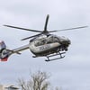 Auch per Polizeihubschrauber sind am Sonntag in Halle Graffitisprayer gesucht worden.