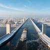 Die 918 Meter lange Trogbrücke erspart Binnenschiffern zwischen Ruhrgebiet und Berlin einen zwölf Kilometer langen Umweg über die Elbe. (Archivbild)