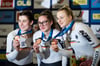 Mit Bronze dekoriert (v.l.): Pauline Grabosch, Clara Schneider und Lea Sophie Friedrich.