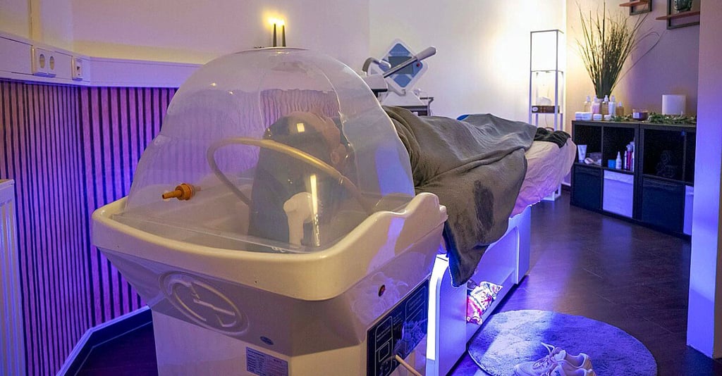 Ganz entspannt unter der Haube zu Kopf-Wellness.
