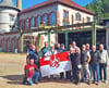 Der Magdeburger Skatverein „Reizende Buben“ war mit der Fahne beim  Schaubergwerk in Goslar. 