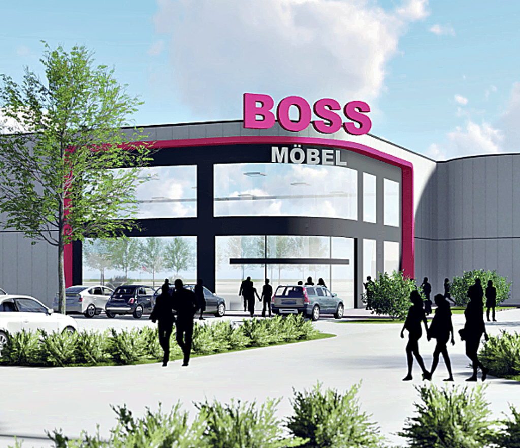 So soll der Eingang von Möbel Boss in Sangerhausen aussehen.