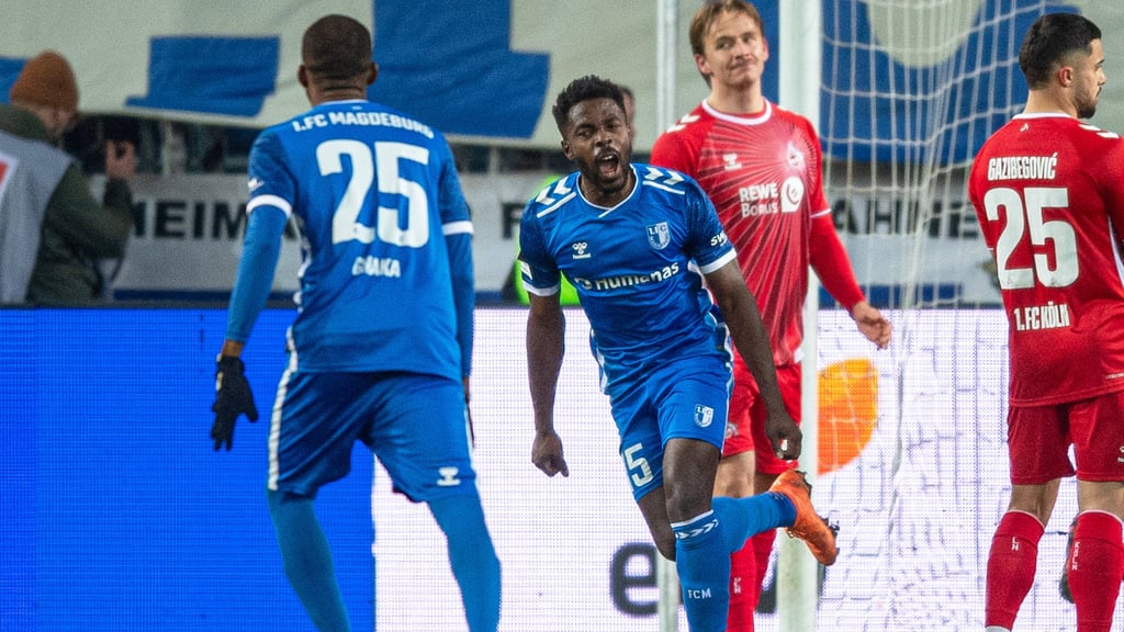 Daniel Heber brachte den 1. FC Magdeburg im Spiel gegen den 1. FC Köln zur Führung.