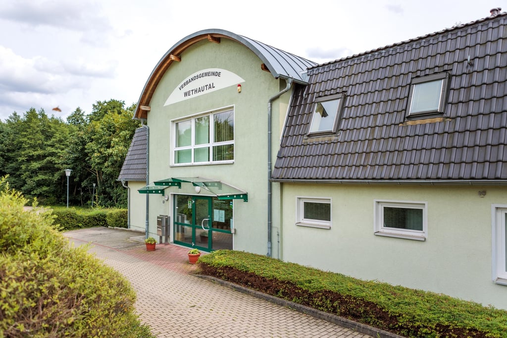 Das Verwaltungsgebäude der Verbandsgemeinde Wethautal in Osterfeld.