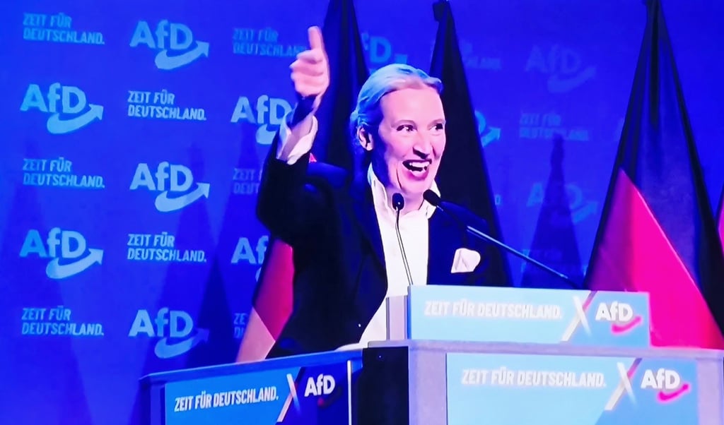 Miss Bombastic: AfD-Chefin Alice Weidel zog in Halle eine große Show nach amerikanischem Muster ab.