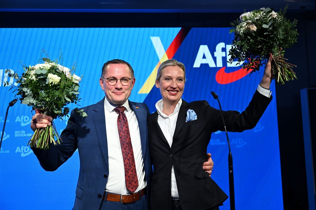 Der AfD-Bundesvorsitzende Tino Chrupalla trat als Direktkandidat im Görlitzer Wahlkreis an.