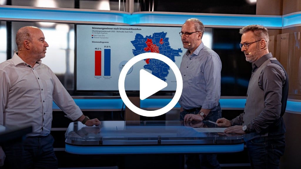 Statt des geplanten Interviews mit Halles neuem OB Alexander Vogt analysierte die MZ am Montag den Wahlabend live.
