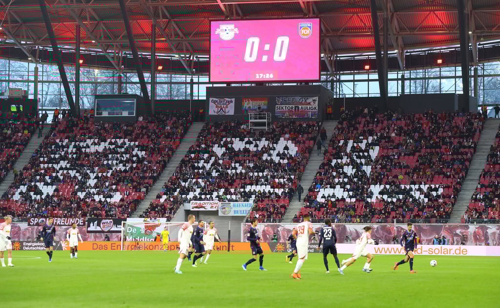 Im Stadion von RB Leipzig.