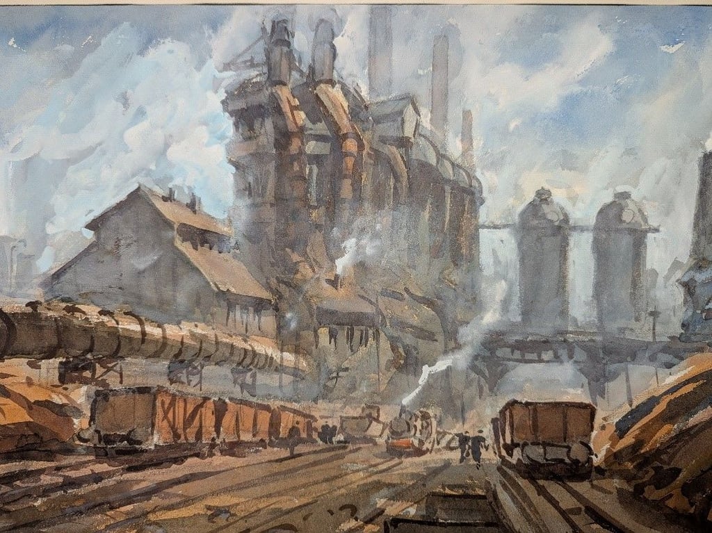 Hochöfen aus dem Jahre 1952. Ferdinand Till lässt grüßen. Seine Arbeiten werden im Kreismuseum Osterburg denen von Alexander Schellbach gegenübergestellt.