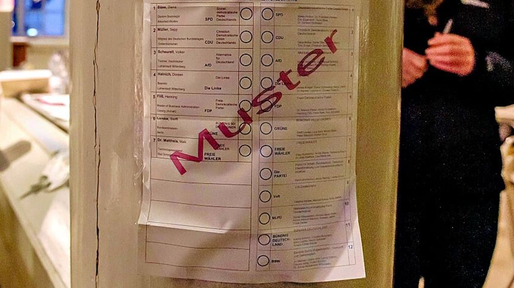 Zwei Zweitstimmen-Optionen lagen unter dem letzten Knick auf dem Wahlzettel für die Bundestagswahl.