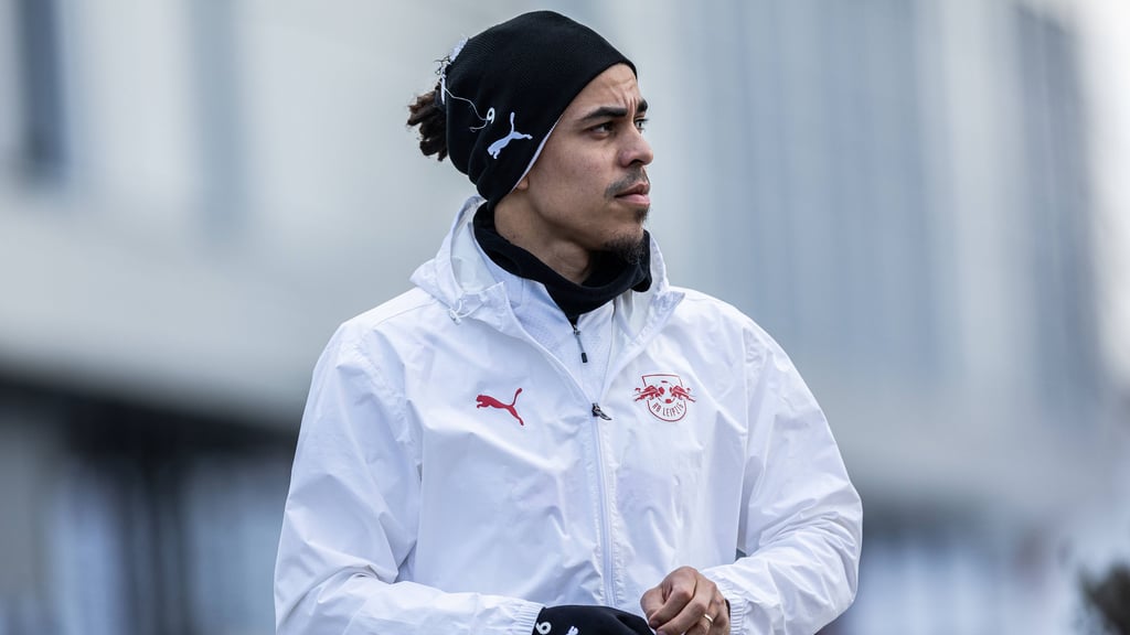 Yussuf Poulsen im Training von RB Leipzig.