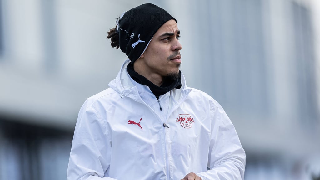 Yussuf Poulsen im Training von RB Leipzig.