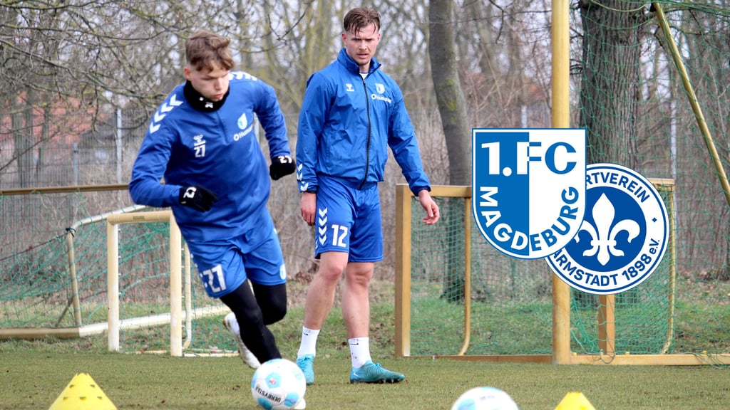 Philipp Hercher und Alexander Ahl-Holmström vom 1. FC Magdeburg - die beiden werden am Sonntag gegen den SV Darmstadt fehlen.