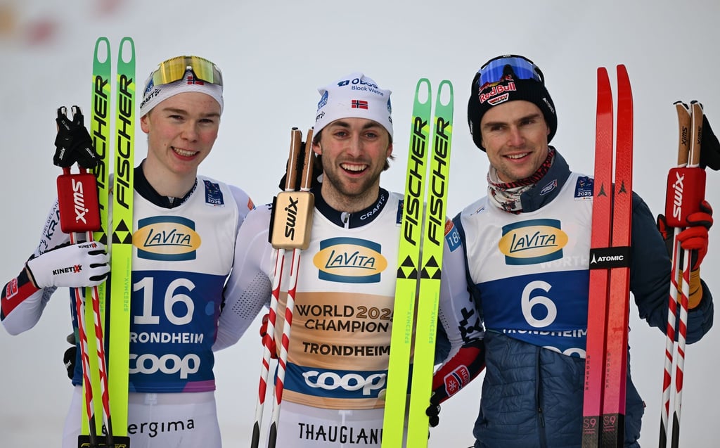 Vinzenz Geiger (r) hat seine zweite Medaille in Trondheim gewonnen.