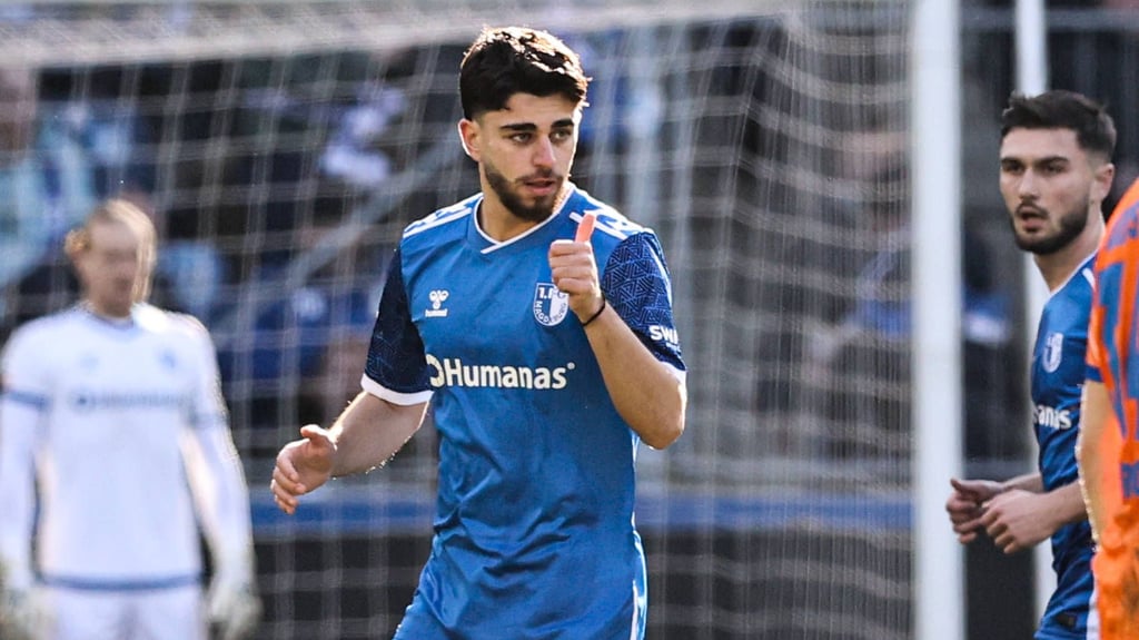 Abu-Bekir El-Zein gelang sein Debüt-Tor für den 1. FC Magdeburg im Spiel gegen den SV Darmstadt.