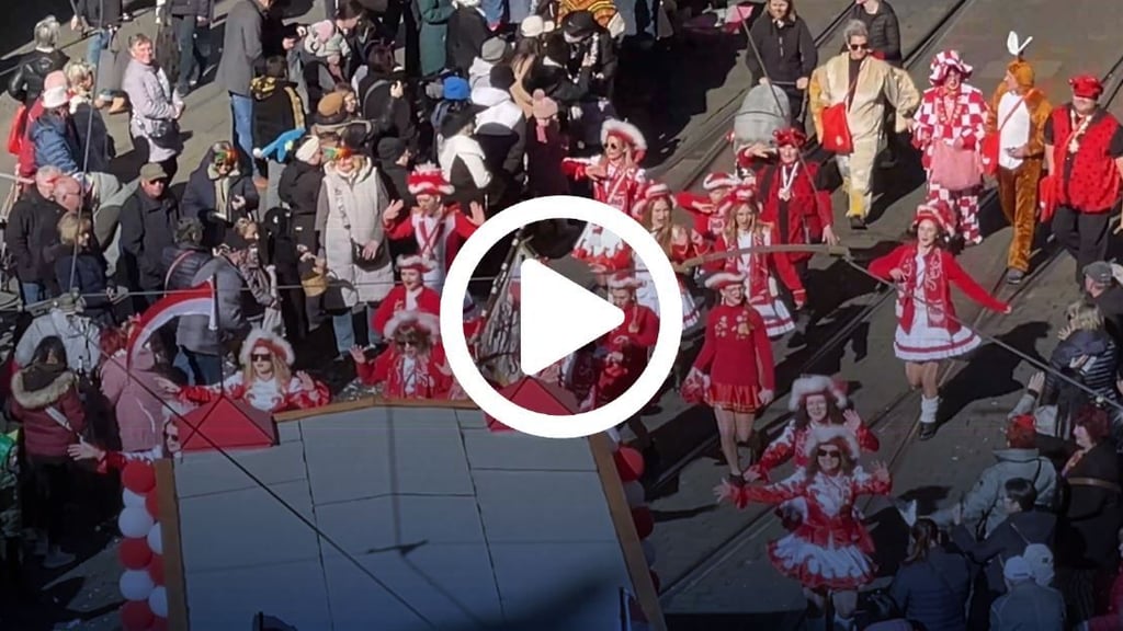 "Hallas Helau!" Mehr als 1.200 Närinnen und Narren ziehen zum Rosenmontagsumzug durch Halles Straßen.