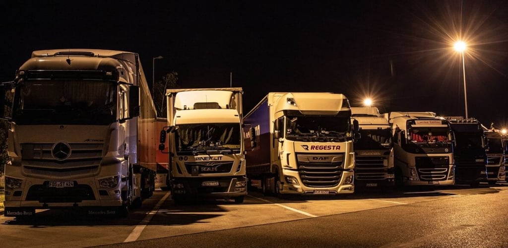 Auf dem Parkplatz Petersberg wurde ein Lkw über Nacht komplett geplündert.