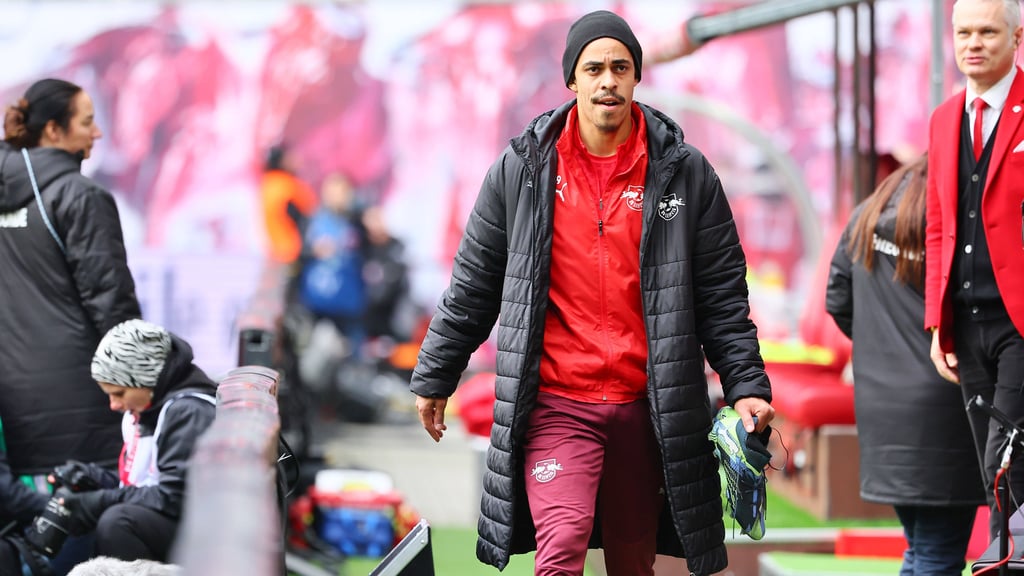 RB-Jubilar Yussuf Poulsen beim Spiel gegen Mainz