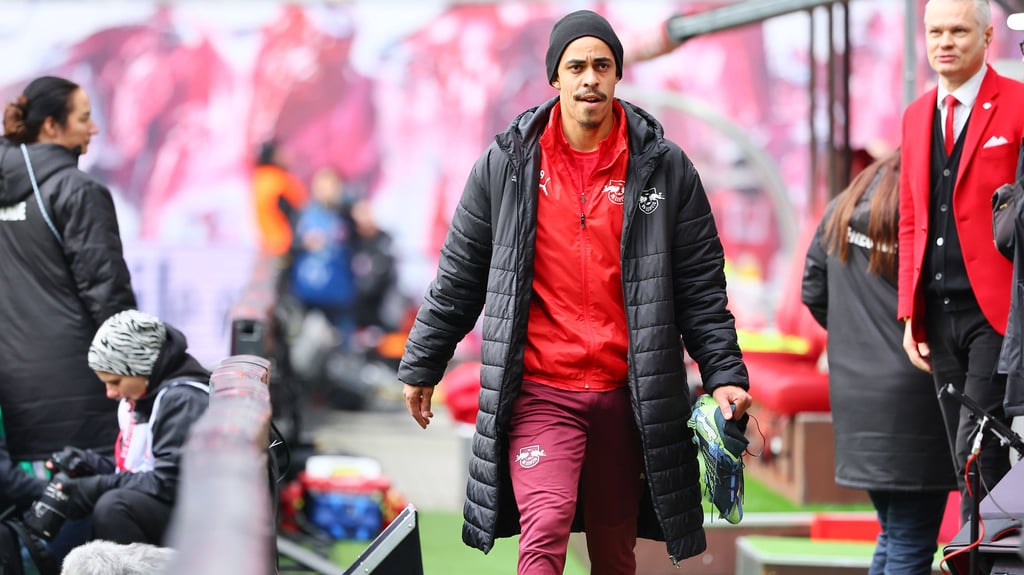 RB-Jubilar Yussuf Poulsen beim Spiel gegen Mainz