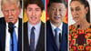 US-Präsident Donald Trump, Kanadas Premierminister Justin Trudeau, Chinas Präsident Xi Jinping und Mexikos Präsidentin Claudia Sheinbaum (Archivbilder)